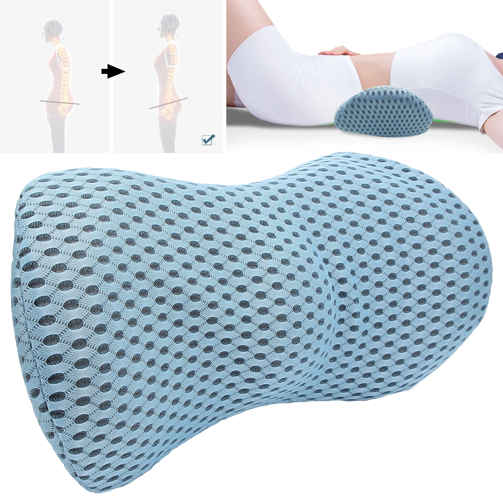 Multifunctional Lumbar Support Pillow Breathable Memory Foam Pain Relief Waist Support Pillow for Lumbar Disc Protrusion
Multifunctional Lumbar Support Pillow Breathable Memory Foam Pain Relief Waist Support Pillow for Lumbar Disc Protrusion
