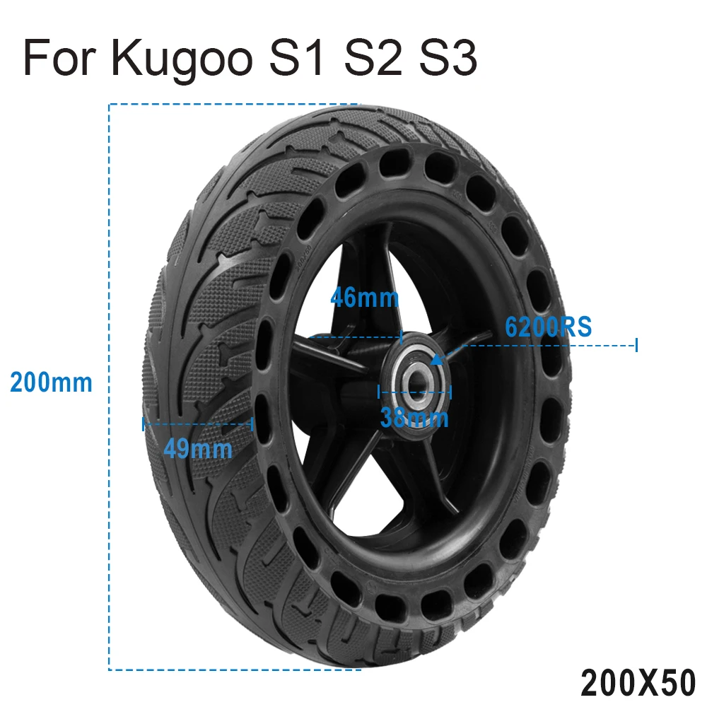 

Колеса для обновленных шин 200x50, колесо с твердыми шинами, 8 дюймов, колесо с непневматическими шинами для Kugoo S1 S2 S3, аксессуары для шин для электрического скутера