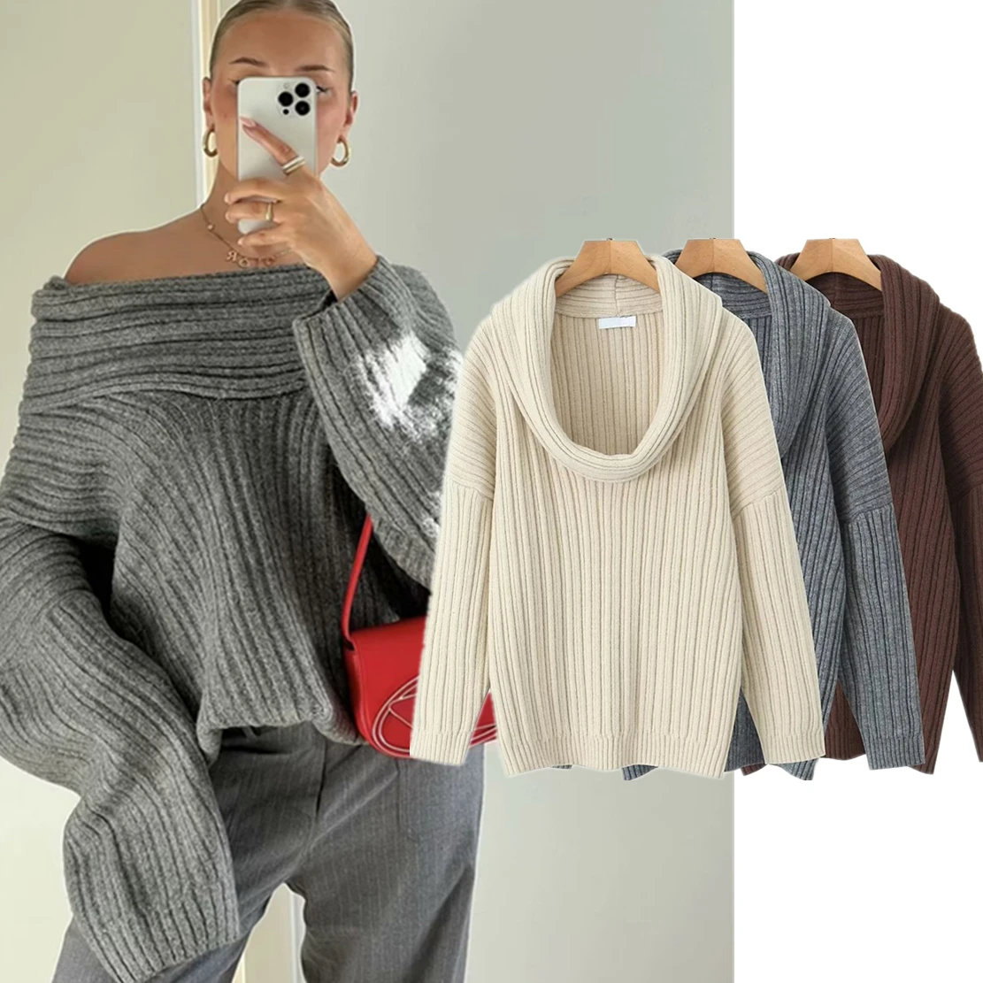 Jenny&Dave Autumn/Winter Vintage High Neck Knit Sweater Women Pullovers Tops French Lazy Loose Sweater
Jenny&Dave Autumn/Winter Vintage High Neck Knit Sweater Women Pullovers Tops French Lazy Loose Sweater