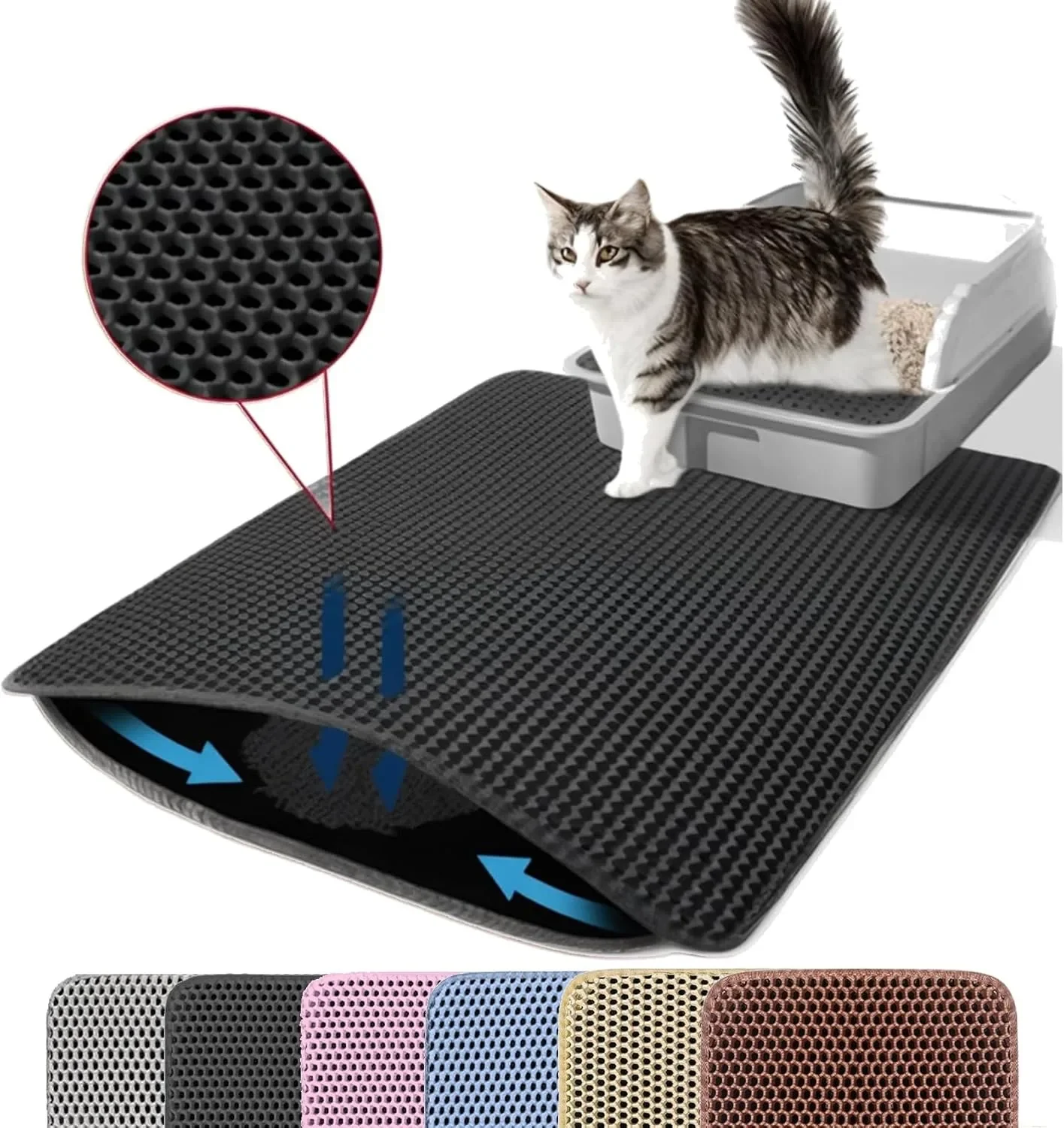 Double-Layer Waterproof Cat Litter Mat – Non-Slip, Wear-Resistant Litter Box Trapping Mat Double-Layer Waterproof Cat Litter Mat – Non-Slip, Wear-Resistant Litter Box Trapping Mat