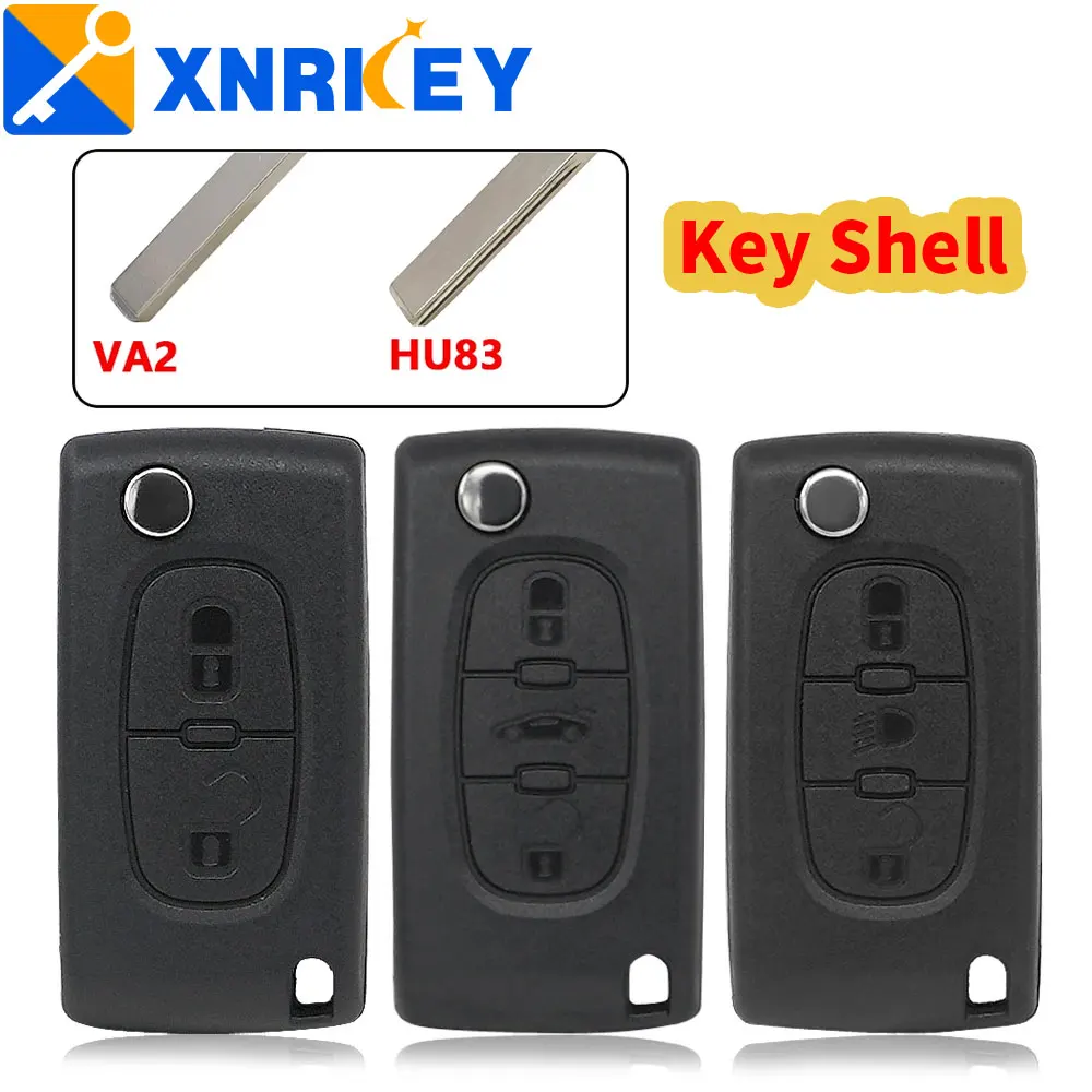 

XNRKEY 2/3/4 Button Remote Key Shell for Peugeot 207 307 308 407 607 807 for Citroen C2 C3 C4 C5 C6 Flip Folding Car Key Case