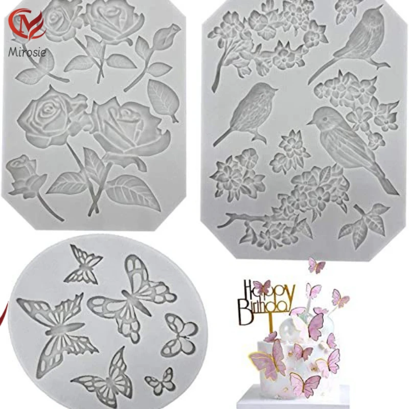 Mirosie Rose Butterfly Magpie Bird Silicone Molds for Baking Fondant Cake Mold Chocolate Dry Pace Cake Decoration Baking Tools
Mirosie Rose Butterfly Magpie Bird Silicone Molds for Baking Fondant Cake Mold Chocolate Dry Pace Cake Decoration Baking Tools