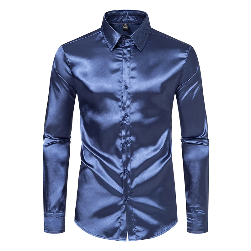 Shirt High-end Satin Fashionable Trend High Street Nightclub Style Long Sleeved Colorful Lapel for Men
Shirt High-end Satin Fashionable Trend High Street Nightclub Style Long Sleeved Colorful Lapel for Men