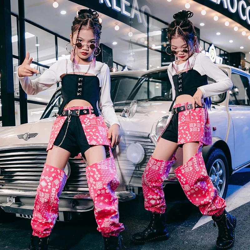 Dancer Outfit Girls PinkStage Costume Hip Hop Street Clothes Crop Tops Cargo Pants Festival Clothing Concert Outfits
Dancer Outfit Girls PinkStage Costume Hip Hop Street Clothes Crop Tops Cargo Pants Festival Clothing Concert Outfits