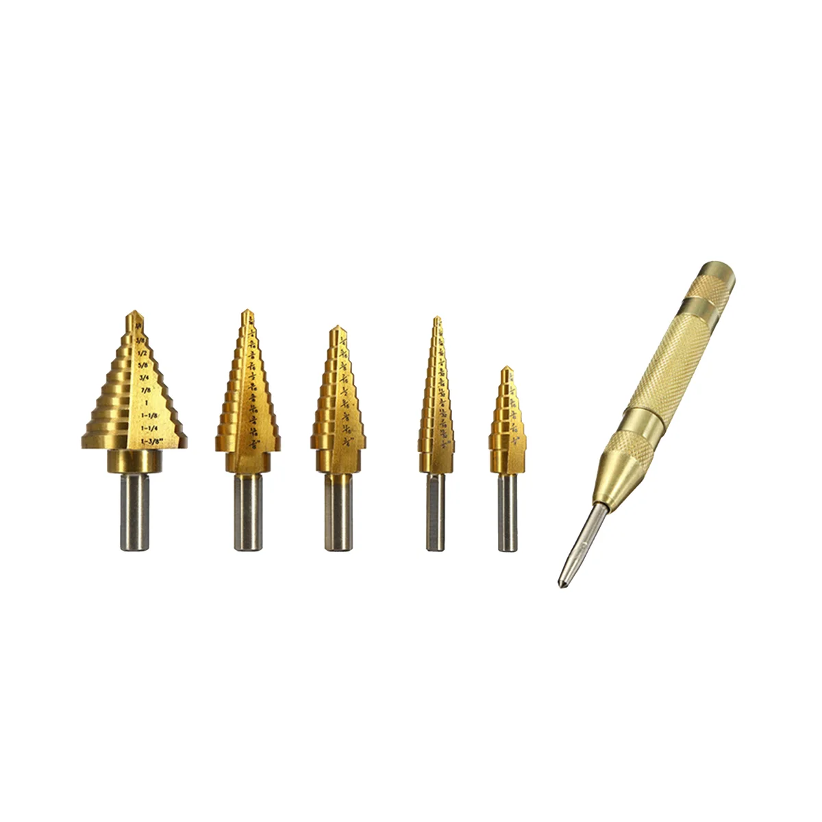6Pcs 1/4 3/8 Inch HSS Straight Groove Step Drill Bit Titanium Coated Wood Metal Hole Cutter Core Drilling Tools Set
6Pcs 1/4 3/8 Inch HSS Straight Groove Step Drill Bit Titanium Coated Wood Metal Hole Cutter Core Drilling Tools Set