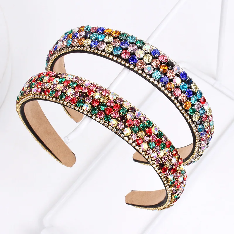 

2 Colors Thin Gem Baroque Headbands For Women Girl Diamond Rhinestone Woman Hair Accessori Geometric Hairbands Wholesale