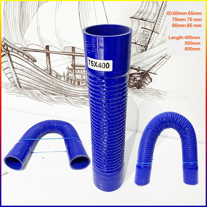 

ID60-85MM Blue Universal Car Silicone Flexible Hose Radiator Tube Pipe For Air Intake High Pressure High Temperature