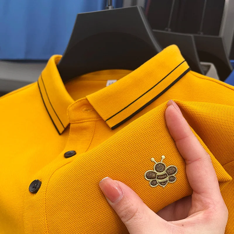 DYXUE High-end Autumn Lapel POLO Shirt Solid Color Cotton Fabric Business Casual Bee Embroidery Long-sleeved Top M-4XL
DYXUE High-end Autumn Lapel POLO Shirt Solid Color Cotton Fabric Business Casual Bee Embroidery Long-sleeved Top M-4XL