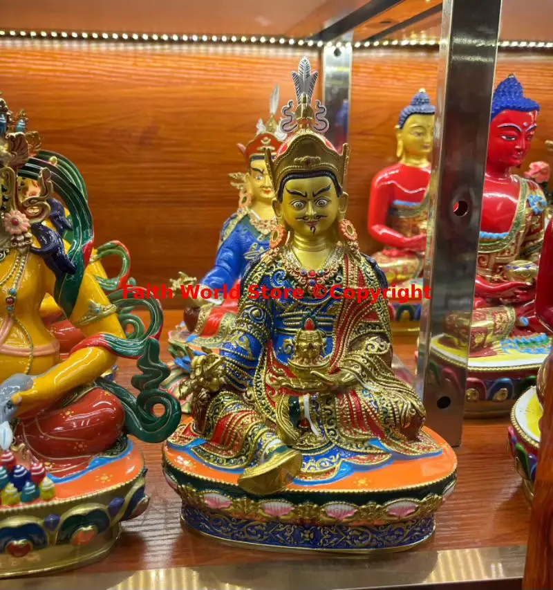 

Discount 5A high quality Painted Guru Rinpoche Padmasambhava Buddha statue Buddhism temple family worship HOME protection