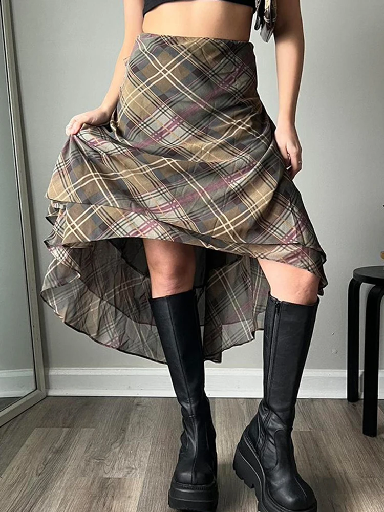 Midi Skirt Fashion Chiffon Y2K Clothes Summer 2023 Aesthetic Sexy Low Waist Irregular Retro Plaid Skirts Women Casual
Midi Skirt Fashion Chiffon Y2K Clothes Summer 2023 Aesthetic Sexy Low Waist Irregular Retro Plaid Skirts Women Casual