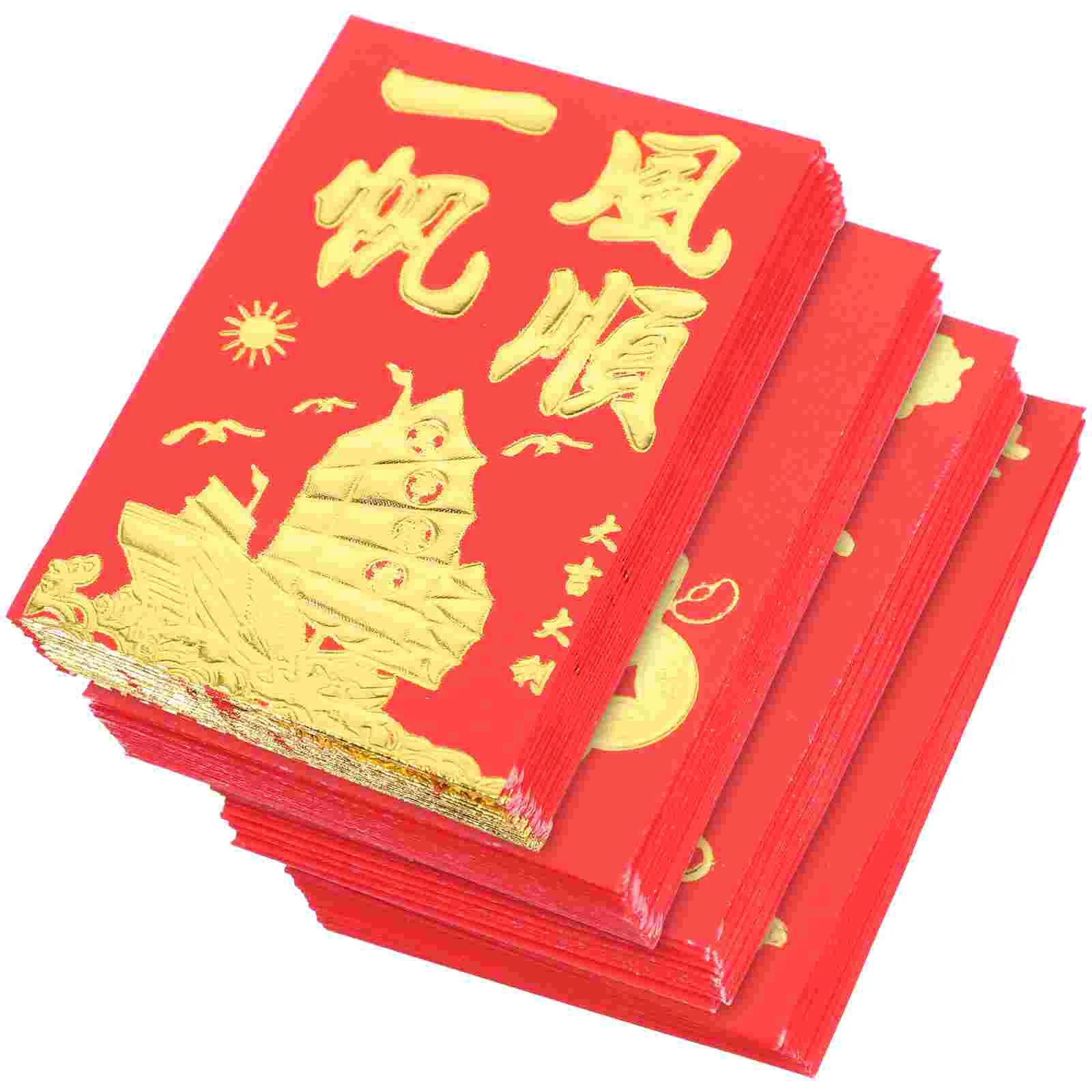 

160 шт. красные конверты для китайского Нового года, карманы для денег HongBao, бумажные красные пакеты с драконом для праздника Весны