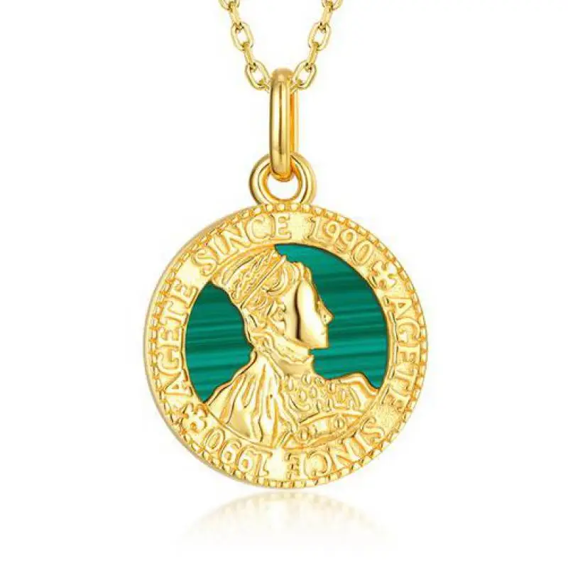 Natural Gemstone Malachite Necklace S925 Sterling Silver 10k Gold Plated Malachite Crystal European Coin Pendant Necklaces Women
Natural Gemstone Malachite Necklace S925 Sterling Silver 10k Gold Plated Malachite Crystal European Coin Pendant Necklaces Women