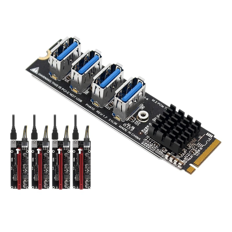 NEW-M.2 M-Key Pcie Expansion Cards M.2 To Pci-E X1 4 Port USB3.0 Graphics Card Expansion Adapter+PCIE Riser Cable ASM1184E
NEW-M.2 M-Key Pcie Expansion Cards M.2 To Pci-E X1 4 Port USB3.0 Graphics Card Expansion Adapter+PCIE Riser Cable ASM1184E