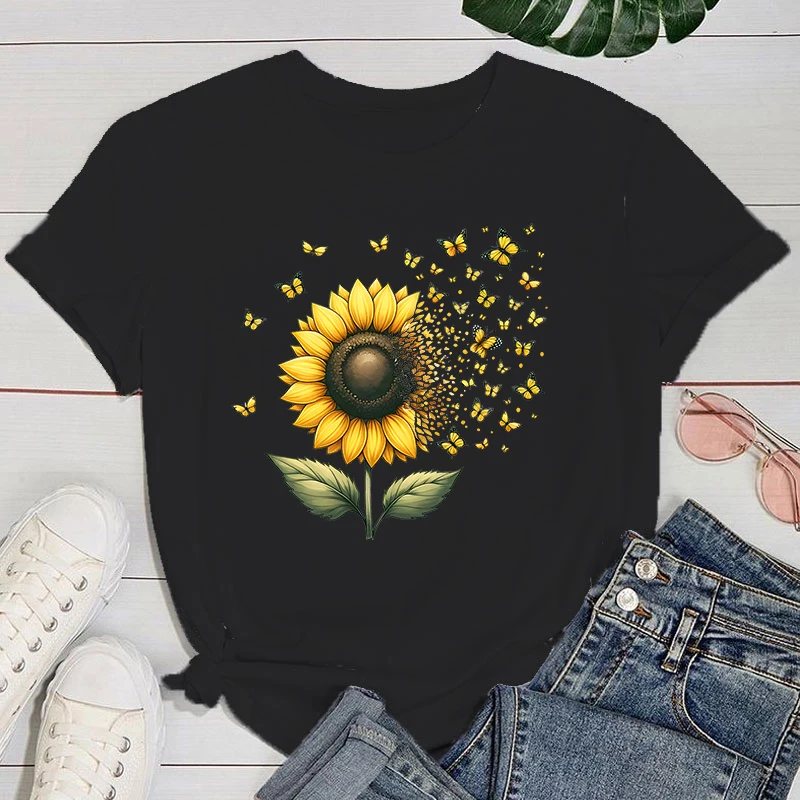 sunflower T shirt Sunflowers Butterfly T-Shirts For Women Summer Tee Shirt Femme Casual Short Sleeve Round Neck Tops T-Shirts
sunflower T shirt Sunflowers Butterfly T-Shirts For Women Summer Tee Shirt Femme Casual Short Sleeve Round Neck Tops T-Shirts