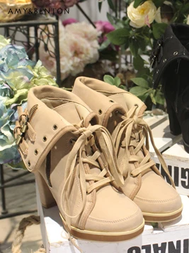 Graceful Ladies All-Match 8CM High Heels Ankle Boots Winter New Thick Fashion Lace-up Fashion Folding Suede Modern Boots Women
Graceful Ladies All-Match 8CM High Heels Ankle Boots Winter New Thick Fashion Lace-up Fashion Folding Suede Modern Boots Women