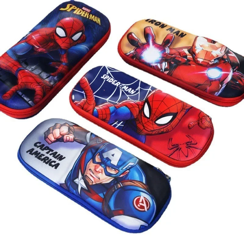 

Marvel Spider Man 3D Pencil Boxes Cartoon Anime Figure Iron Man Captain American Large-capacity Pencil Case Children's Day Gifts