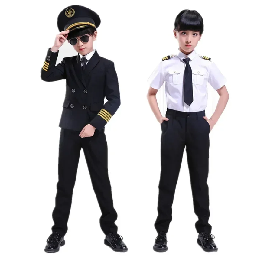 Kids Pilot Costumes Children Cosplay for Boys Girls Flight Attendant Costume Airplane Aircraft Air Force Performance Uniforms
Kids Pilot Costumes Children Cosplay for Boys Girls Flight Attendant Costume Airplane Aircraft Air Force Performance Uniforms