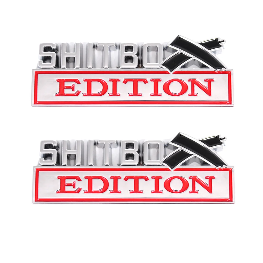 2Pcs Chrome Red SHITBOX EDITION Emblem Car Fender Body Door Rear Badge Universal Car Decoration Sticker Decals Accessories
2Pcs Chrome Red SHITBOX EDITION Emblem Car Fender Body Door Rear Badge Universal Car Decoration Sticker Decals Accessories