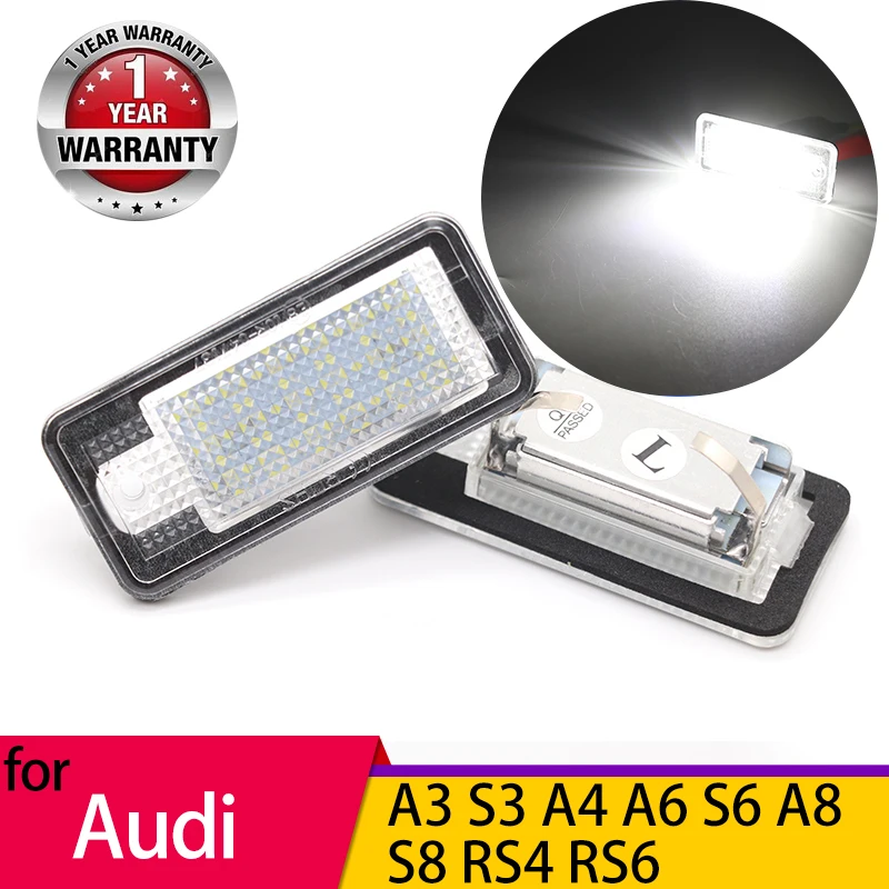 

Canbus LED Licence Number Plate Light For Audi A3 8P A4 S4 RS4 B6 B7 A6 RS6 S6 C6 A5 S5 2D Cabrio Q7 A8 S8 RS4 Avant