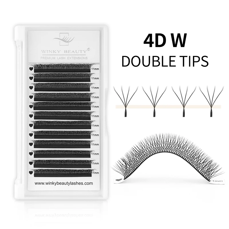 

Winky Beauty 8D W Shape Eyelash Extensions Two Tips 4DW Premade Volume Fan Lashes Fluffy Cilios New Faux Mink Natural Lash