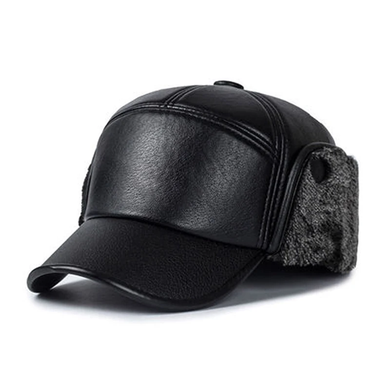 Winter Baseball Cap For Men Earmuffs Warm Thicker Cap Snapback Ear Protection Dad Hats Old Man Hat PU Leather Cap For Men
Winter Baseball Cap For Men Earmuffs Warm Thicker Cap Snapback Ear Protection Dad Hats Old Man Hat PU Leather Cap For Men
