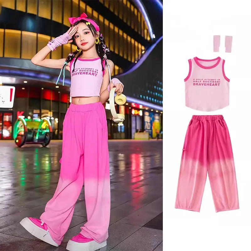 Stage Wear Crop Tops Gradient Pants Street Dance Costume Girls Hip Hop Dancer Outfit Pink Kpop Jazz Dance Outfit Concert
Stage Wear Crop Tops Gradient Pants Street Dance Costume Girls Hip Hop Dancer Outfit Pink Kpop Jazz Dance Outfit Concert