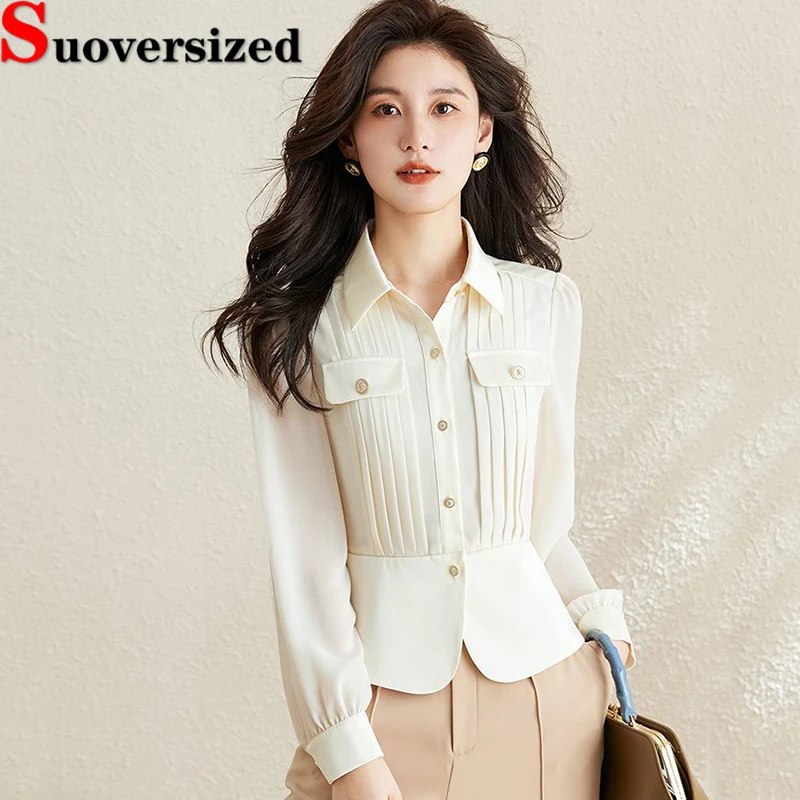 Korean Short Shirts For Women Chic Slim Chiffon Shirt Elegant New Long Sleeve Tops Spring Summer Fashion Cropped Camisas
Korean Short Shirts For Women Chic Slim Chiffon Shirt Elegant New Long Sleeve Tops Spring Summer Fashion Cropped Camisas