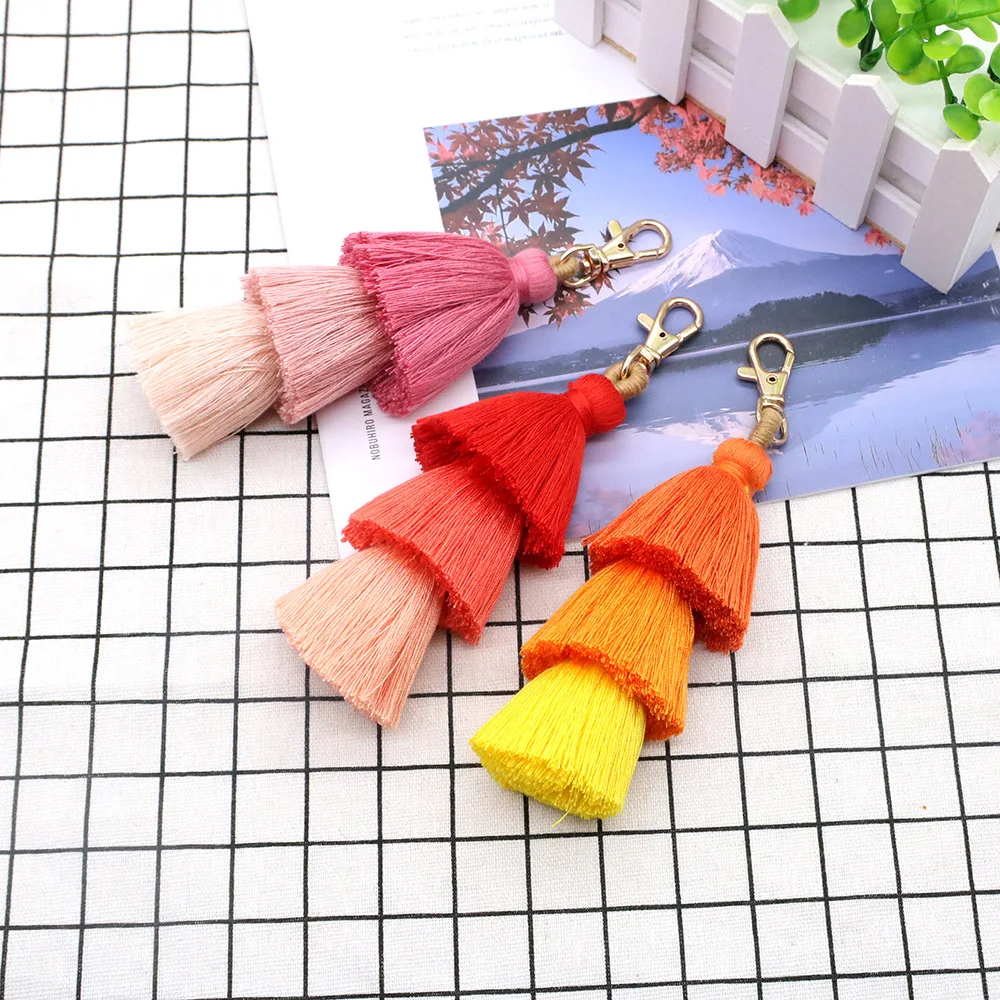 Triple Layer Cotton Tassel Keychain - Macrame Bag Charm 3 Sdfb58263f231407cb567f8a3a21d4f24z