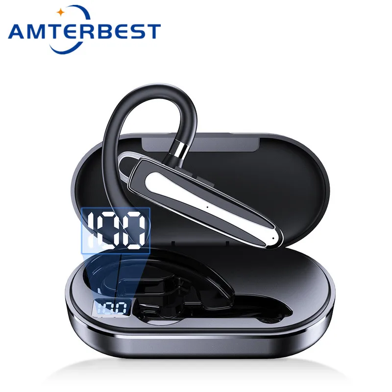 

AMTERBEST Wireless Bluetooth Earpiece Hands-Free Earphones with Stereo Mic 8 Hrs Play Time Headset Sports Headphones for Phones