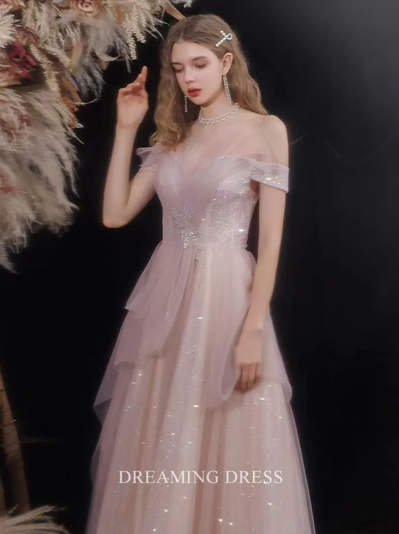 Pink Tulle Evening Dresses A-Line Illusion Sequins Applique Pleat Floor-Length Off The Shoulder Backless Wedding Party Prom Gown
Pink Tulle Evening Dresses A-Line Illusion Sequins Applique Pleat Floor-Length Off The Shoulder Backless Wedding Party Prom Gown