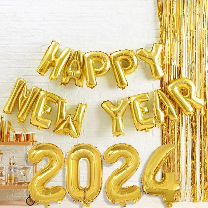 2024 Happy New Year Balloons Gold Silver Gold Number Letter Aluminum Foil Kids Gifts Balloon Christmas Home Party Decoration
2024 Happy New Year Balloons Gold Silver Gold Number Letter Aluminum Foil Kids Gifts Balloon Christmas Home Party Decoration