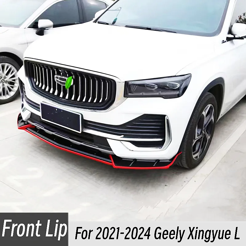 

For 2021-2024 Geely Xingyue L Monjaro Bodykit Car Front Bumper Lip Chin Spoiler Splitter Diffuser Car Tuning Accessories Part