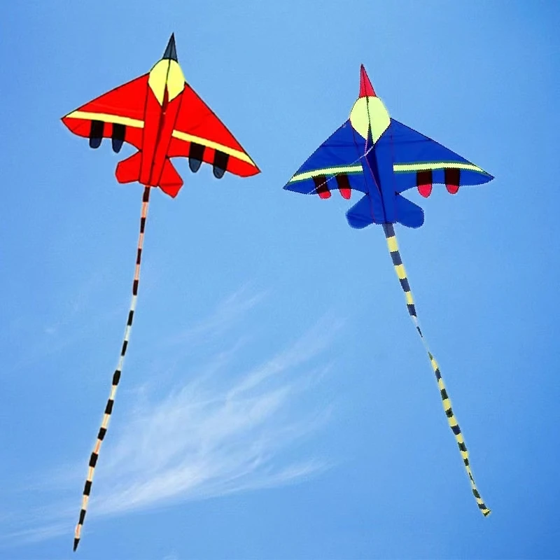 

Free shipping 10pcs/lot plane kite flying kids toys nylon ripstop fighter kite string line outdoor wei kite wholesale aircraft