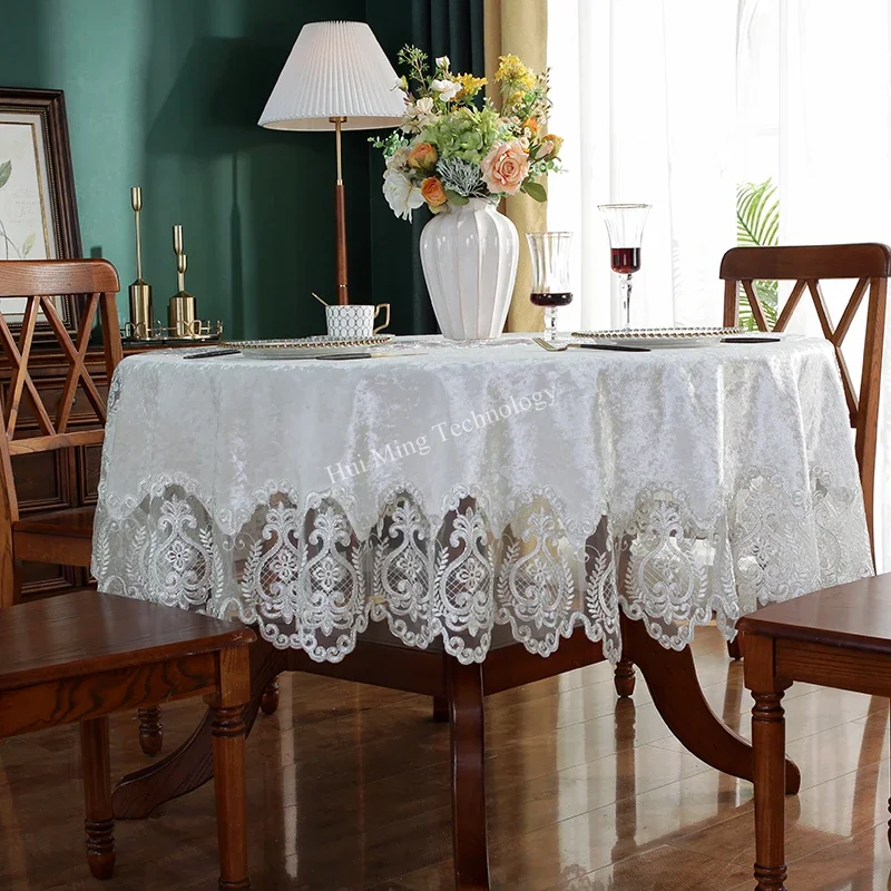 Table Cloth Round Table Golden Velvet White Table Cover Dining TableCloth Embroidered Lace House TableCloths Towel Dust Cover
Table Cloth Round Table Golden Velvet White Table Cover Dining TableCloth Embroidered Lace House TableCloths Towel Dust Cover