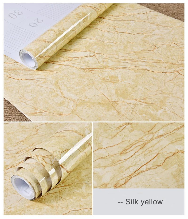 Waterproof Marble Vinyl Film Self Adhesive Wallpaper for Bathroom Kitchen Cupboard Countertops Contact Paper Home Decor Stickers Waterproof Marble Vinyl Film Self Adhesive Wallpaper for Bathroom Kitchen Cupboard Countertops Contact Paper Home Decor Stickers