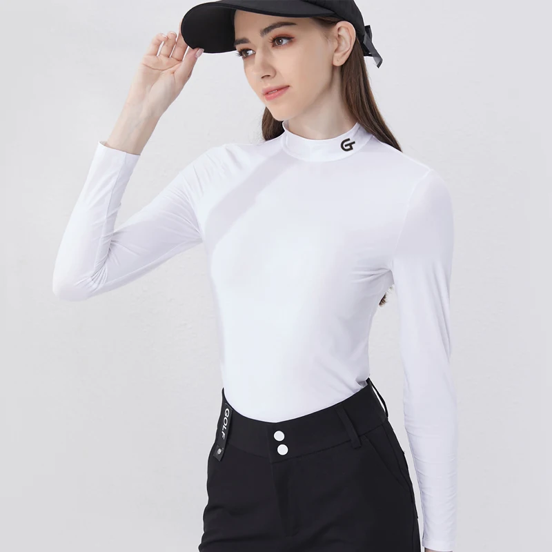 

Golfist Golf Women's Summer Ice Silk Shirt Long Sleeved Anti-UV Cool snd Breathable High elasticity Outdoor Causal Sports Tops