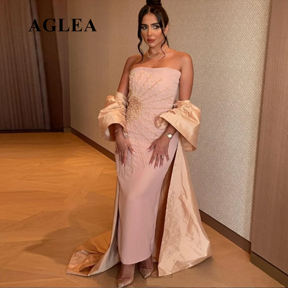 AGLEA Fashionvane Handmade Beaded Sheath Prom Dresses Saudi Arabia Women Wear Strapless Evening Long Wraps for Wedding Guests
AGLEA Fashionvane Handmade Beaded Sheath Prom Dresses Saudi Arabia Women Wear Strapless Evening Long Wraps for Wedding Guests