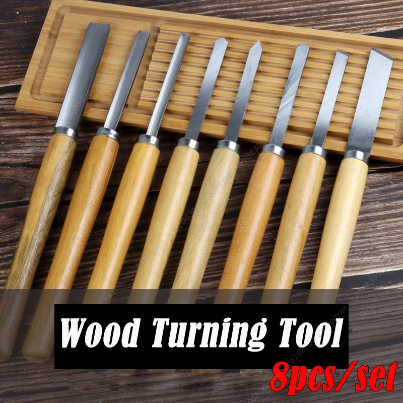 

8Pcs/set Wood Carving Knife Lathe Chisel Set Turning Tools Woodworking Gouge Skew Parting Spear New Carpenter Tools 2024