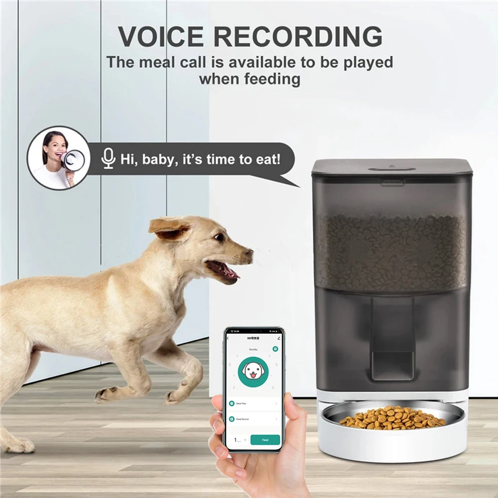 

Automatic Pet Feeder APP Control Timing 4L Electronic Pet Bowls Dog Food Dispenser Button Feed Cats Feeder Pet Feeder Wifi