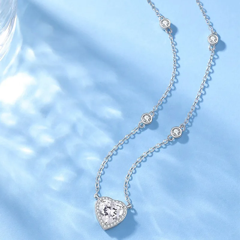 925 Silver Necklace Zircon Love Heart Shape Pendant Necklaces for Women Trendy Elegant Vintage Party Jewelry Valentine's Day
925 Silver Necklace Zircon Love Heart Shape Pendant Necklaces for Women Trendy Elegant Vintage Party Jewelry Valentine's Day
