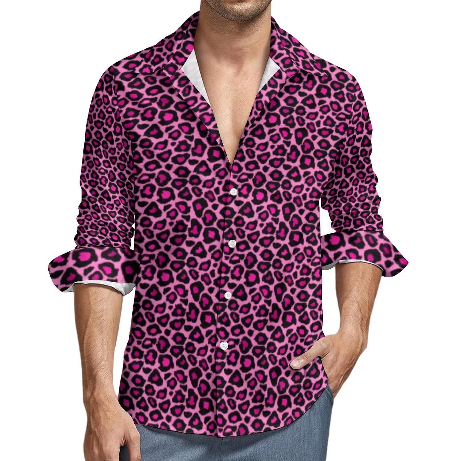 Pink Leopard Blouse Men Animal Fur Print Shirt Long Sleeve Trendy Harajuku Casual Shirts Spring Custom DIY Clothes Plus Size
Pink Leopard Blouse Men Animal Fur Print Shirt Long Sleeve Trendy Harajuku Casual Shirts Spring Custom DIY Clothes Plus Size