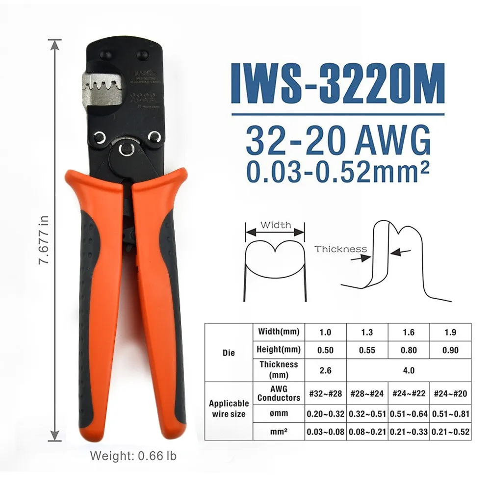 Easy to Operate Ratcheting Crimper, Ideal for Miniature Connector Pins, Improved Crimp Tightness, Long lasting
Easy to Operate Ratcheting Crimper, Ideal for Miniature Connector Pins, Improved Crimp Tightness, Long lasting