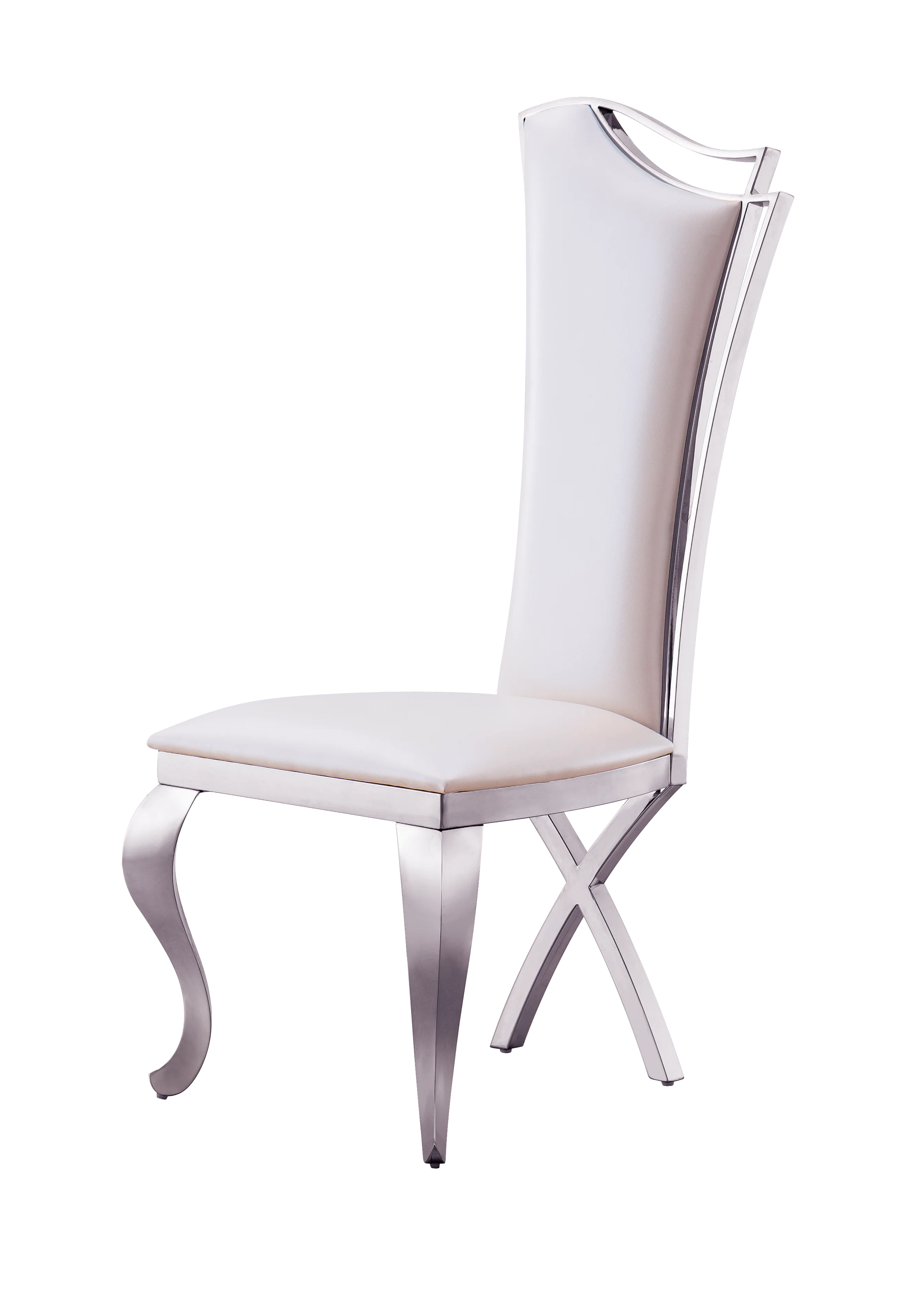 Leatherette Unique Design Backrest Dining Chair with Stainless Steel Legs Set of 2
Leatherette Unique Design Backrest Dining Chair with Stainless Steel Legs Set of 2