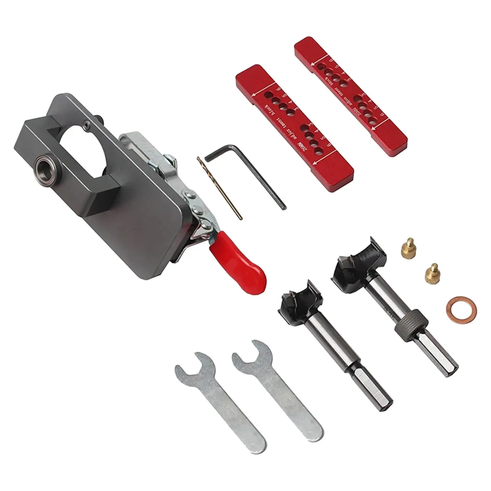 

35mm Concealed Hinge Jig Bit Wood Cutter DIY Tools Hole Punch Locator Kit Wood Puncher Locator for Cabinet Door Hinges Inset