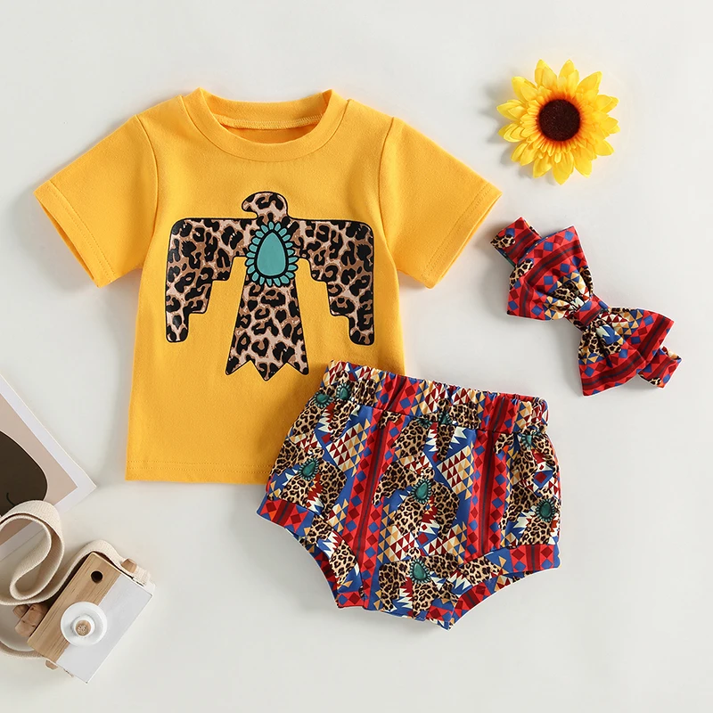 Mildsown Newborn Baby Girl Summer Clothes Cow Letter Print Short Sleeve Shirt andElastic Leopard Shorts Headband Western Outfit
Mildsown Newborn Baby Girl Summer Clothes Cow Letter Print Short Sleeve Shirt andElastic Leopard Shorts Headband Western Outfit