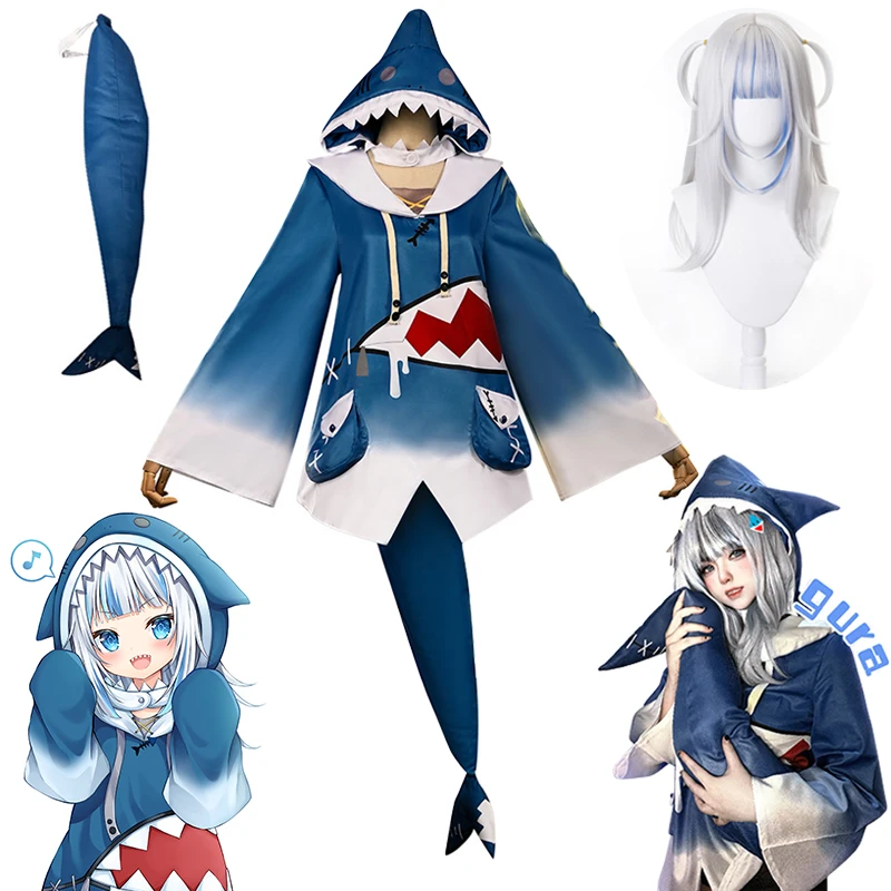 Hololive Gawr Gura Cosplay Costume ENG Shark Costume for Women Halloween Youtuber Cosplay Full Set Tail
Hololive Gawr Gura Cosplay Costume ENG Shark Costume for Women Halloween Youtuber Cosplay Full Set Tail