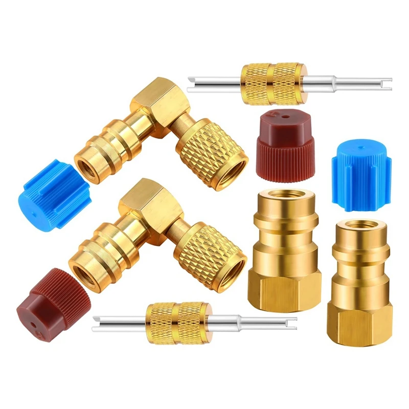 R12 To R134A AC Fitting Conversion Adapter Kit, Quick Coupler Valve A/C 90° Port Retrofit Adapter High/Low Pressure
R12 To R134A AC Fitting Conversion Adapter Kit, Quick Coupler Valve A/C 90° Port Retrofit Adapter High/Low Pressure