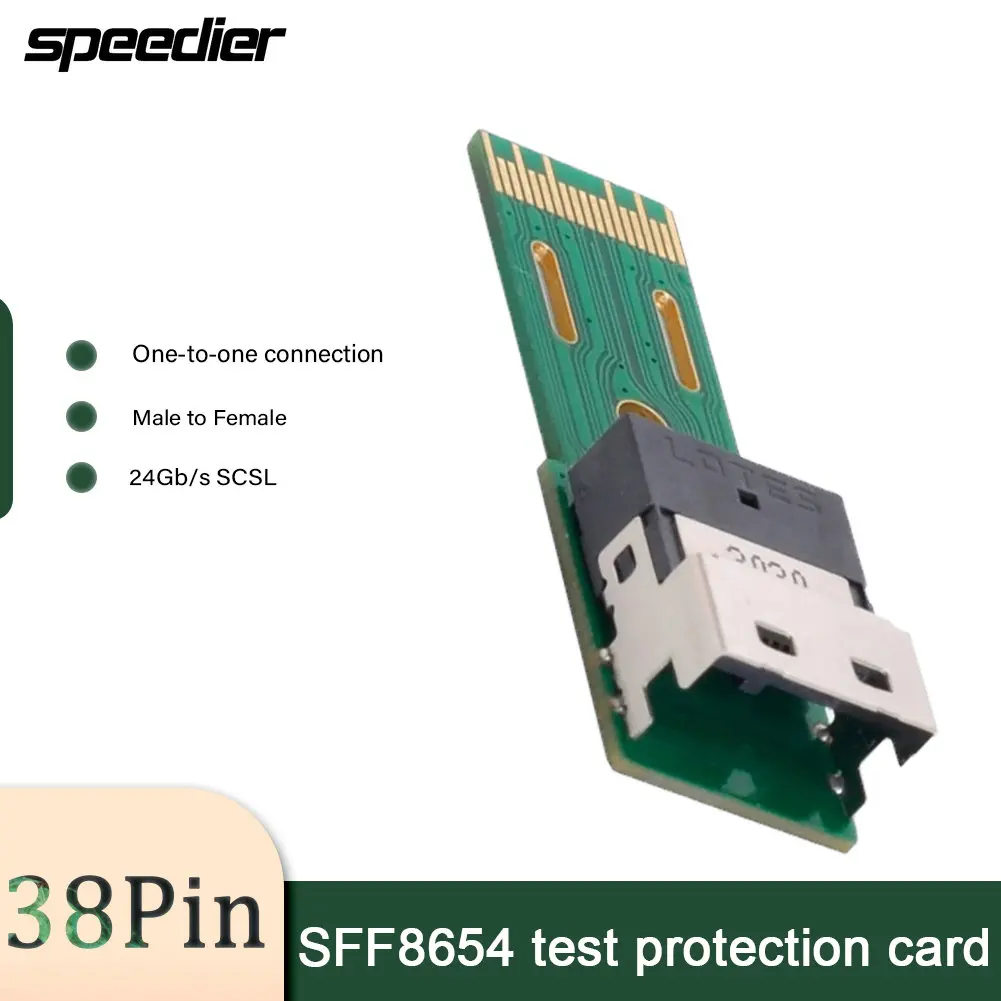 

PCI-E Slimline SAS 4,0 SFF-8654 4i 38pin To SFF-8654 38pin, адаптер-удлинитель «штырь-гнездо», тестовые инструменты