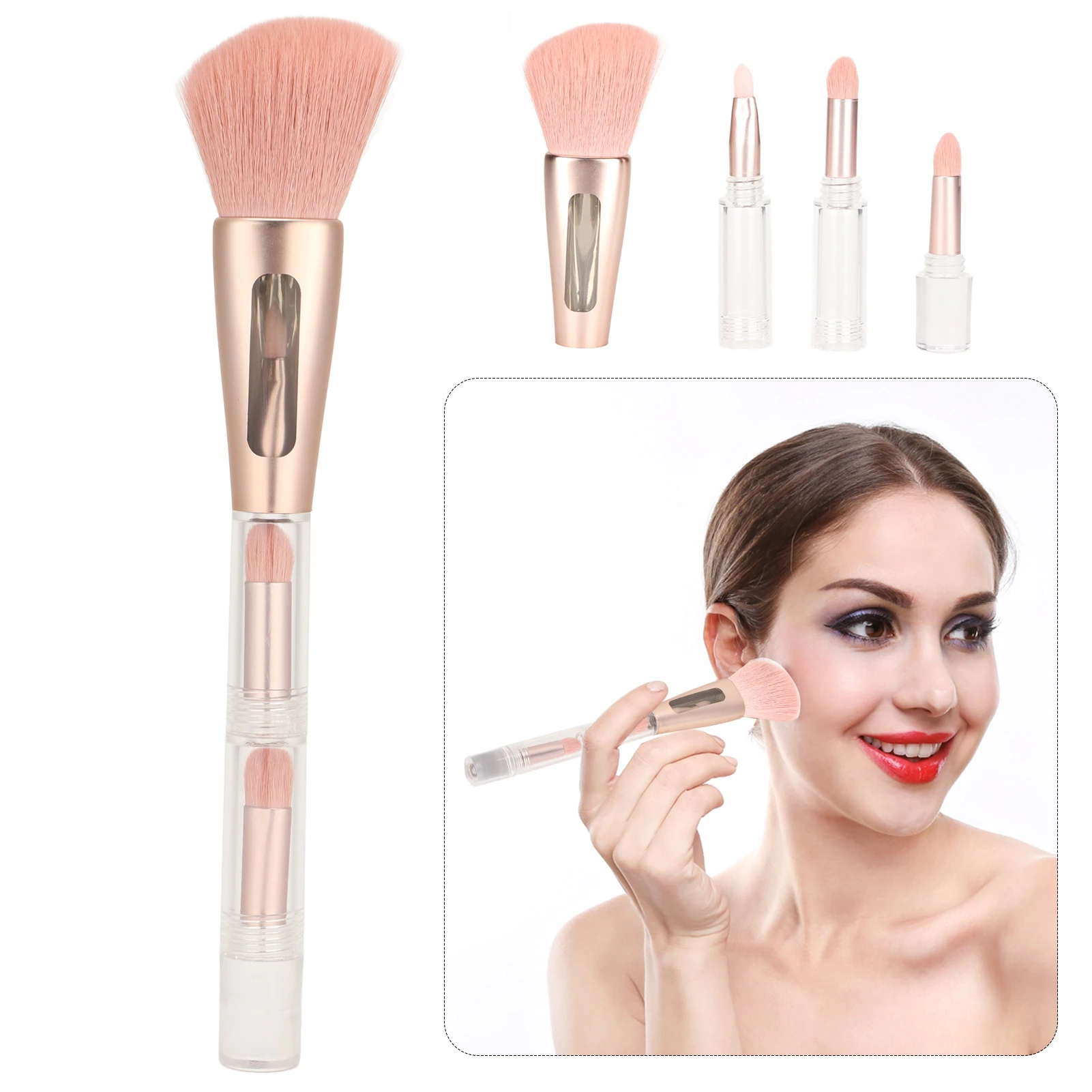 4 in 1 Makeup Brush Set Portable Transparent Handle Eyeshadow Powder Blusher Eyebrow Makeup Brush Cosmetic Tool
4 in 1 Makeup Brush Set Portable Transparent Handle Eyeshadow Powder Blusher Eyebrow Makeup Brush Cosmetic Tool