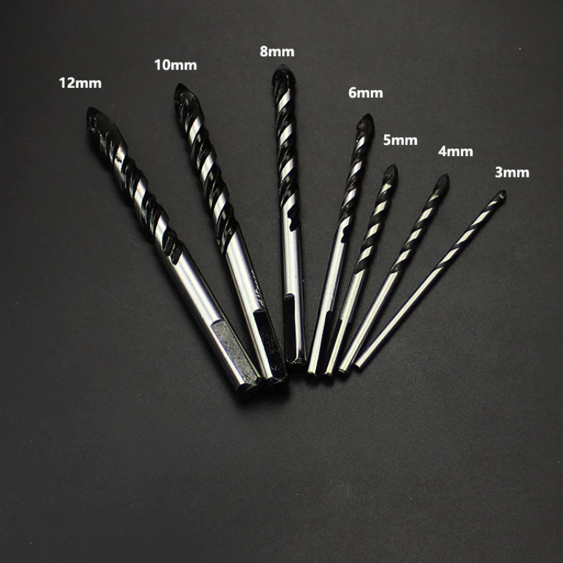 

Lengthened Woodworking Ceramic Tile Glass Cement Wall Impact Alloy Electric Hand Drill Gun Triangle Drill Bit